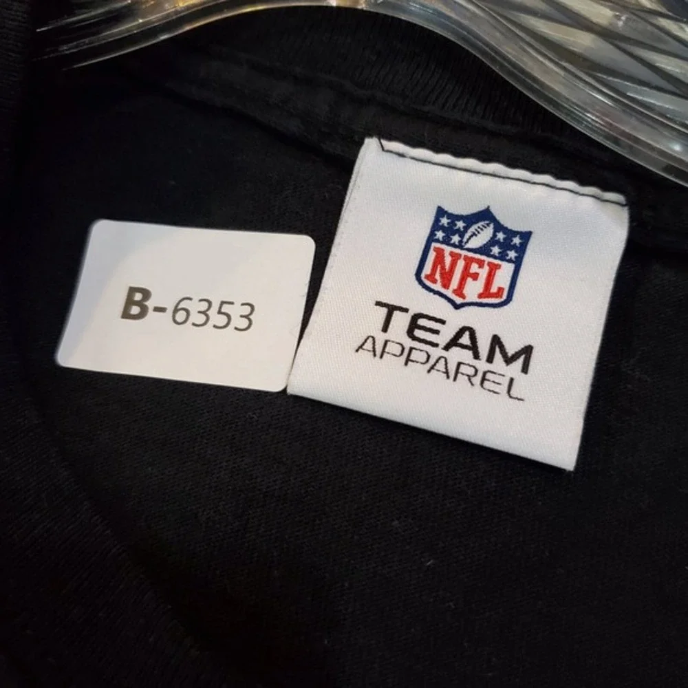 Oakland Raiders Men Shirt L‎ Black Logo Graphic Short Sleeve Crew Neck Tee